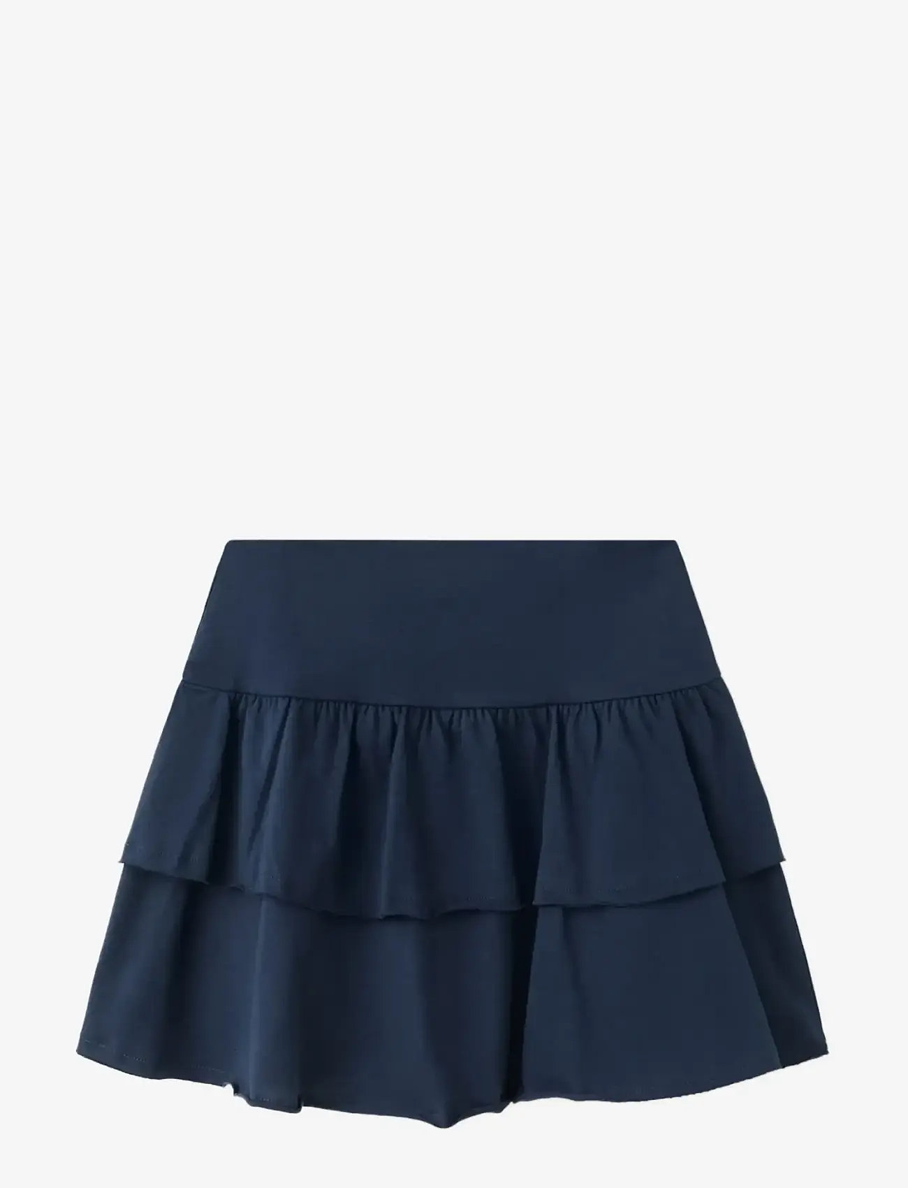 Mango - Ruffled cotton skirt - korte nederdele - navy - 0