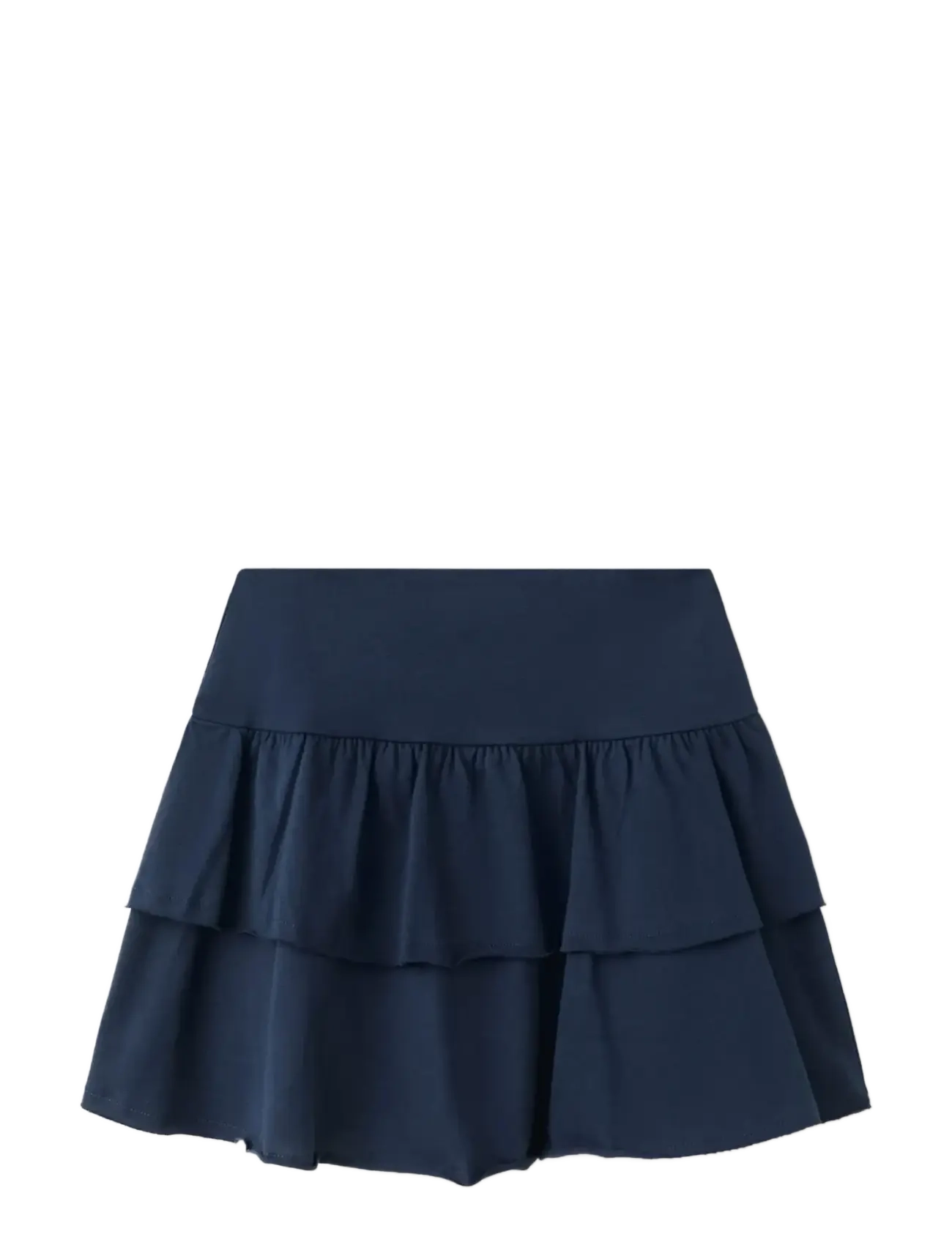Mango Ruffled cotton skirt - Short skirts - NAVY / navy