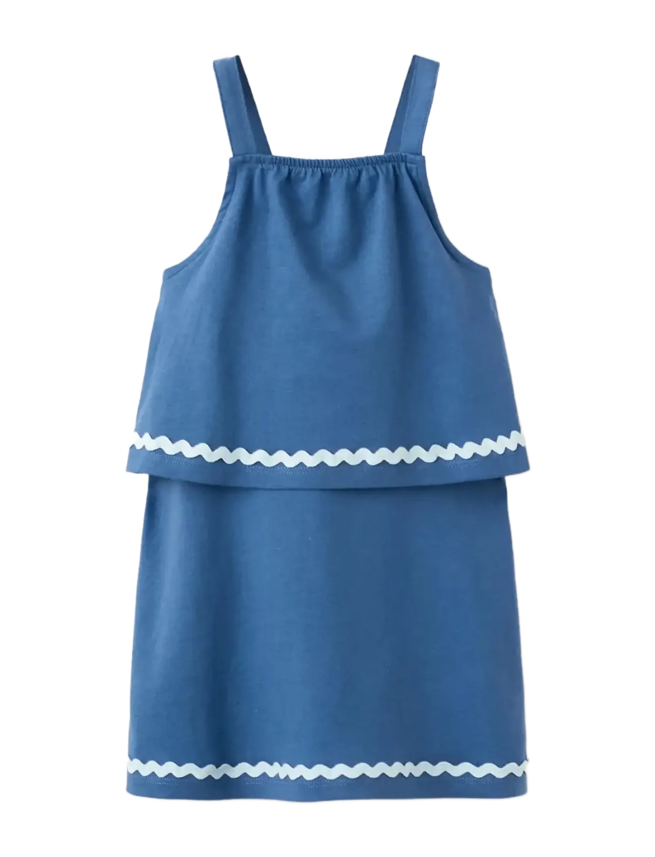Mango Short Dress With Scalloped Detail, 4-5, Blue, Babykjoler > Babykjoler Uden Ærmer, Børn