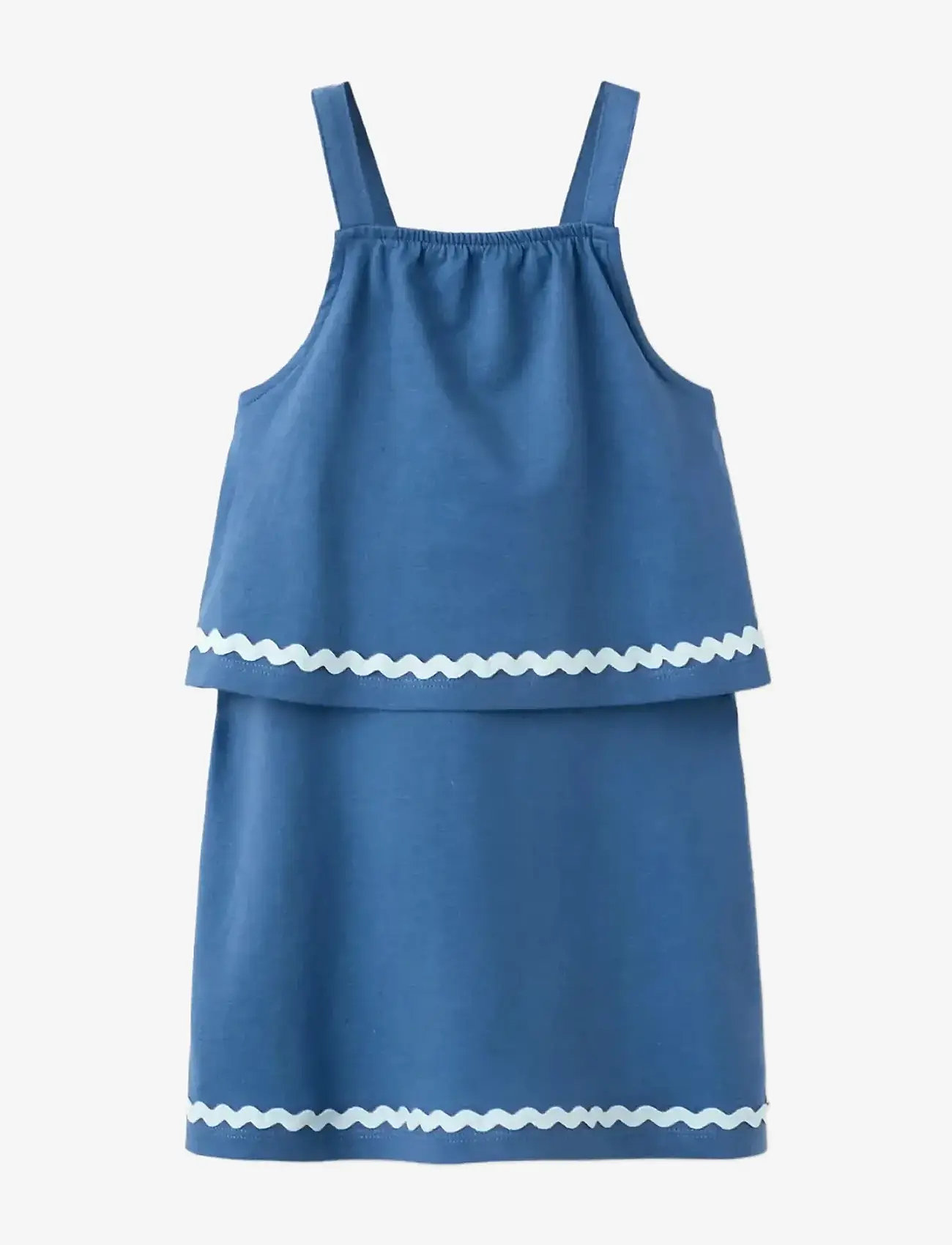 Mango - Short dress with scalloped detail - Ärmlösa babyklänningar - bright blue - 0