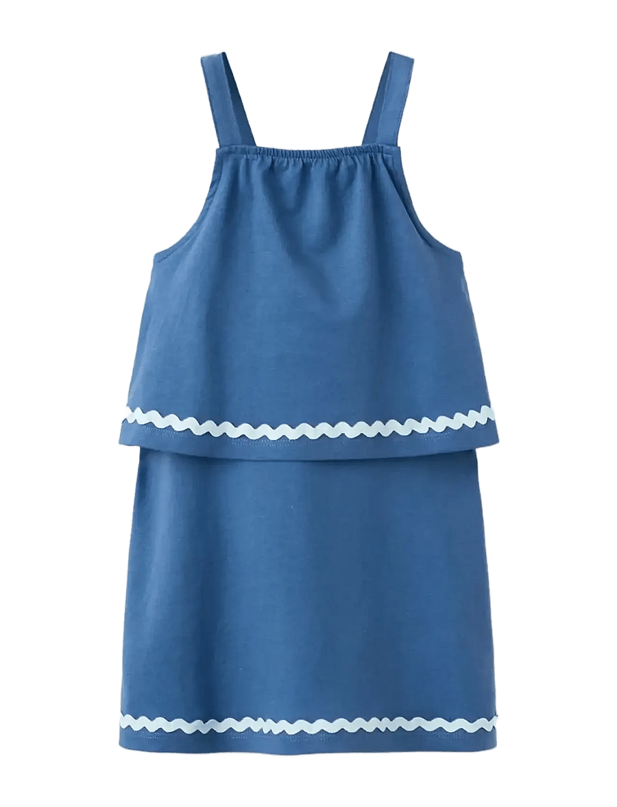 Mango - Short dress with scalloped detail - Ärmlösa babyklänningar - bright blue - 0