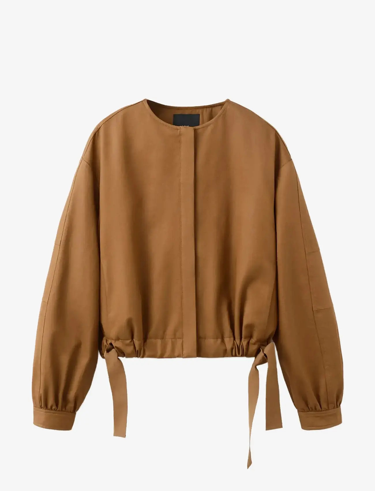 Mango - Lyocell jacket with elastics - forårsjakker - brown - 1