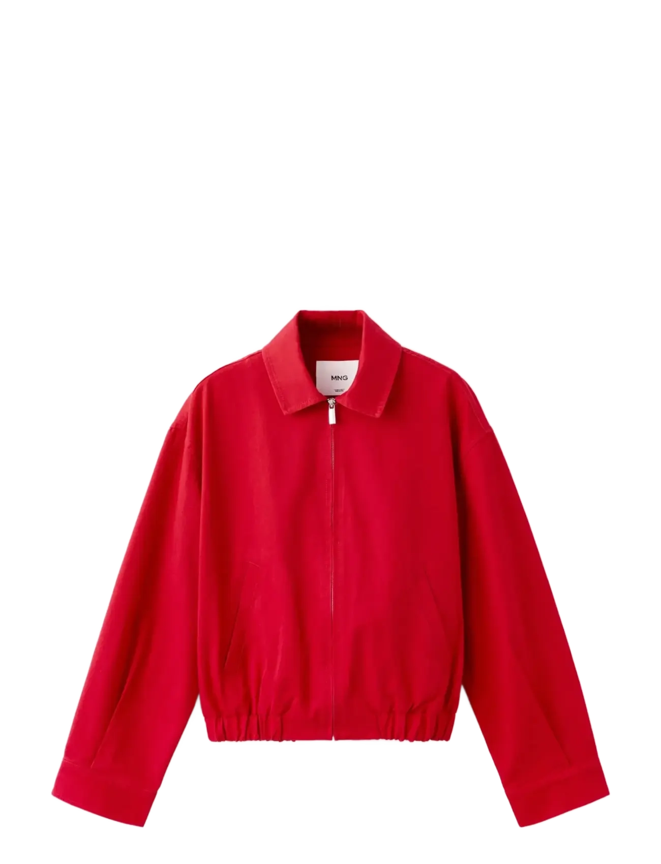 MANGO Bomber Jacke With Shirt Collar Rot - M - Damen