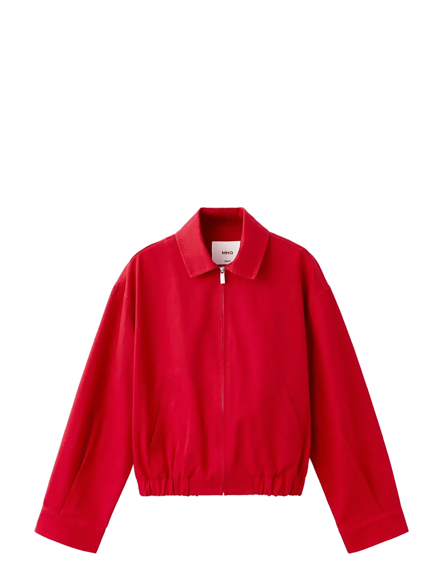 Mango - Bomber jacket with shirt collar - bomberjackor - red - 1