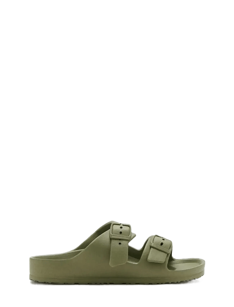 Mango - Rubberised buckle sandals - sandalen - beige - khaki - 0