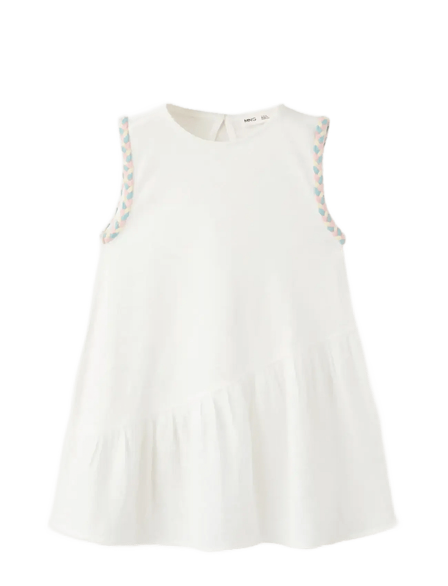 Mango - Dress with plaited details - Ærmeløse babykjoler - natural white - 1