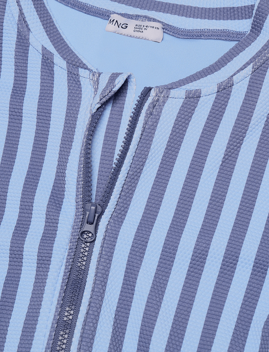 Mango - Striped swimsuit jumpsuit - baddräkter - medium blue - 2