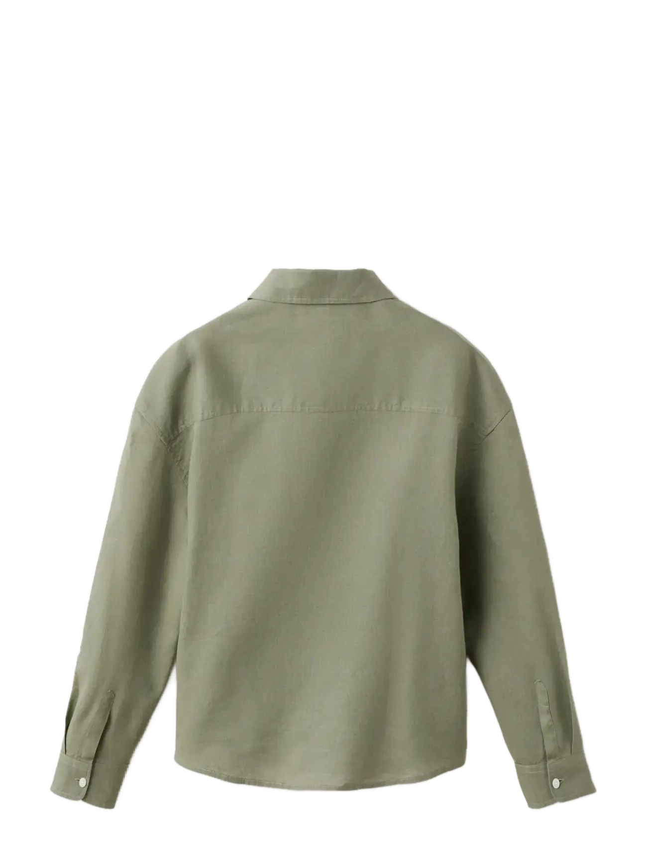 Mango - Straight linen shirt - kauluspaidat - beige - khaki - 1