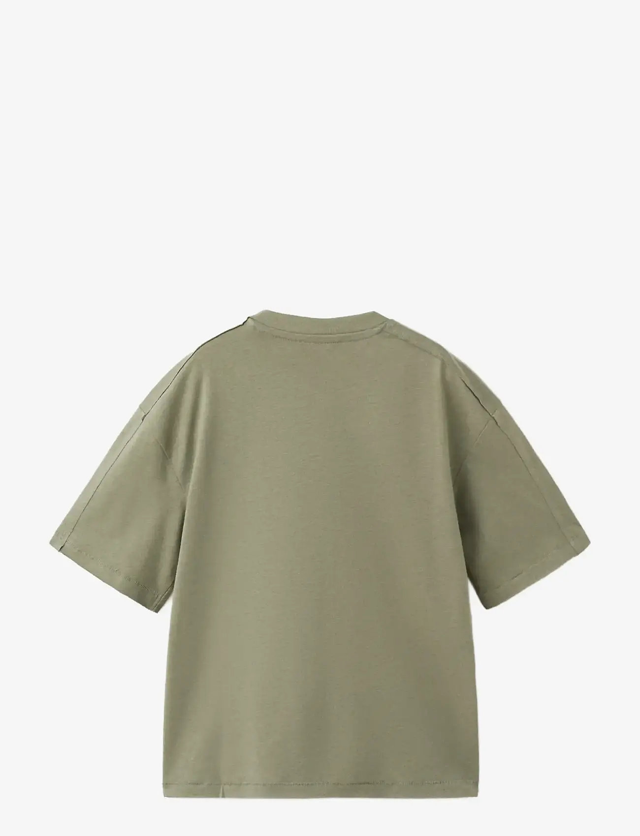 Mango - Linen T-shirt with embroidery detail - kortærmede t-shirts - green - 1
