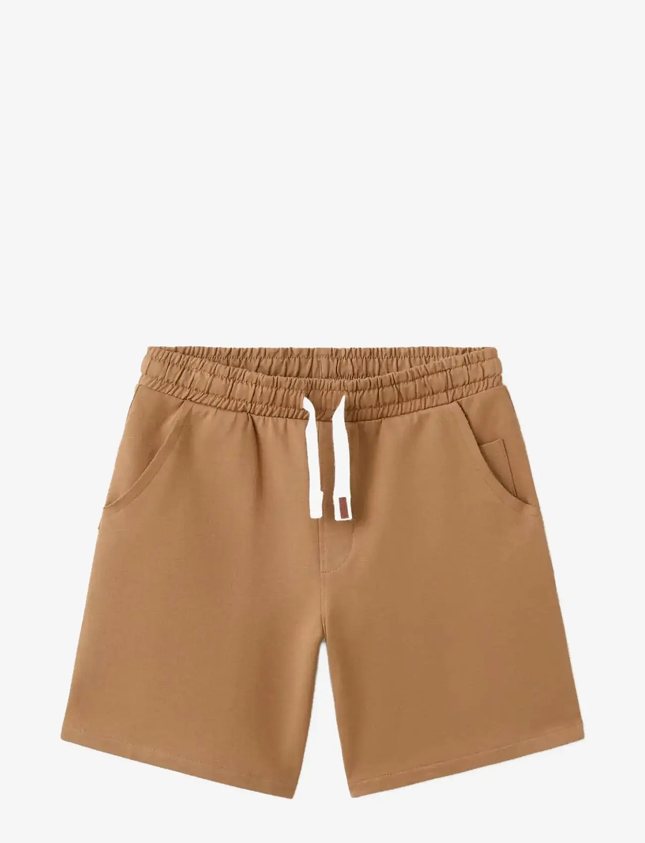 Mango - Cotton shorts with drawstring - sweatshorts - medium brown - 0