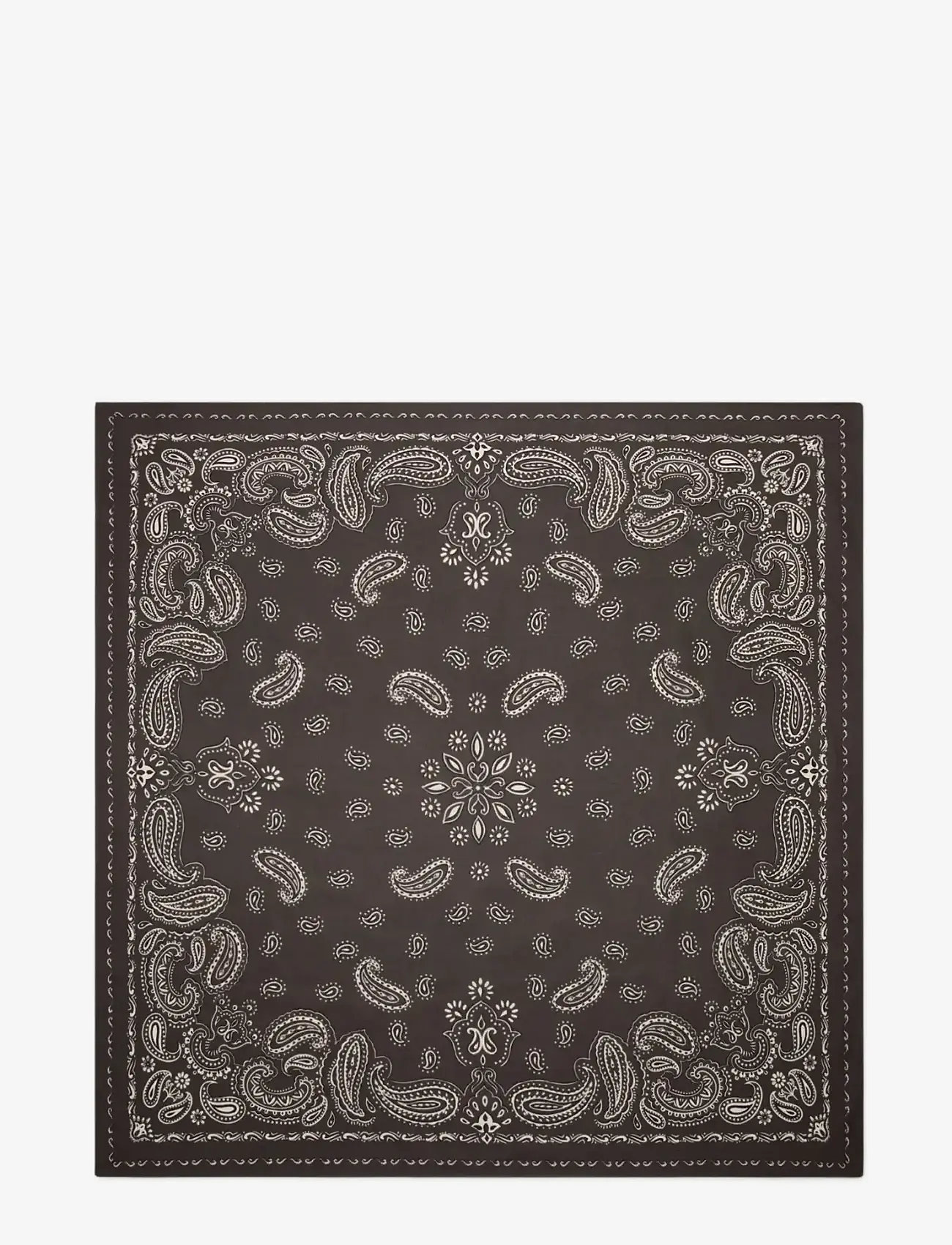Mango - Paisley print cotton scarf - tynde tørklæder - dark brown - 0