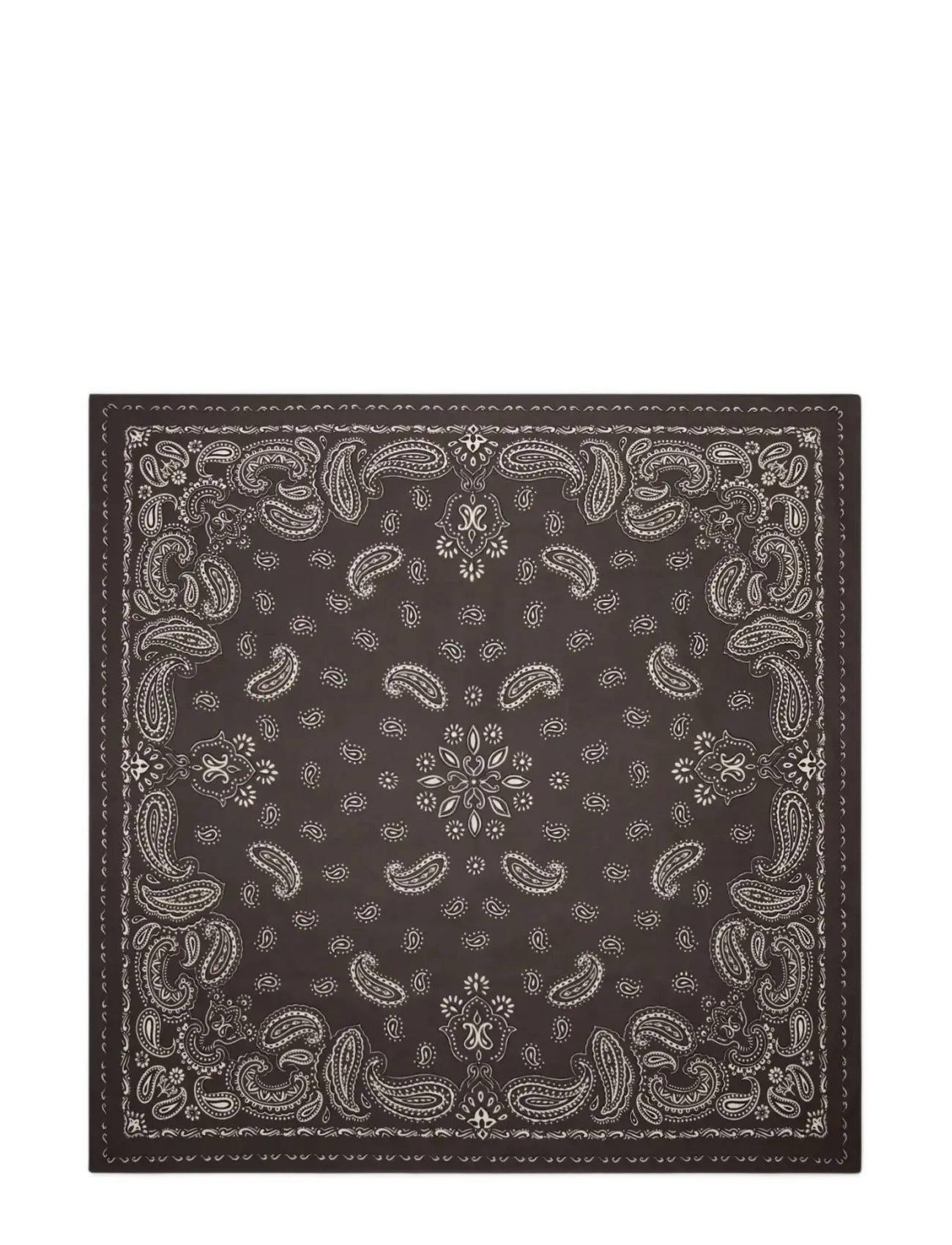 Mango Paisley print cotton scarf - Transitional Layering - DARK BROWN / brown