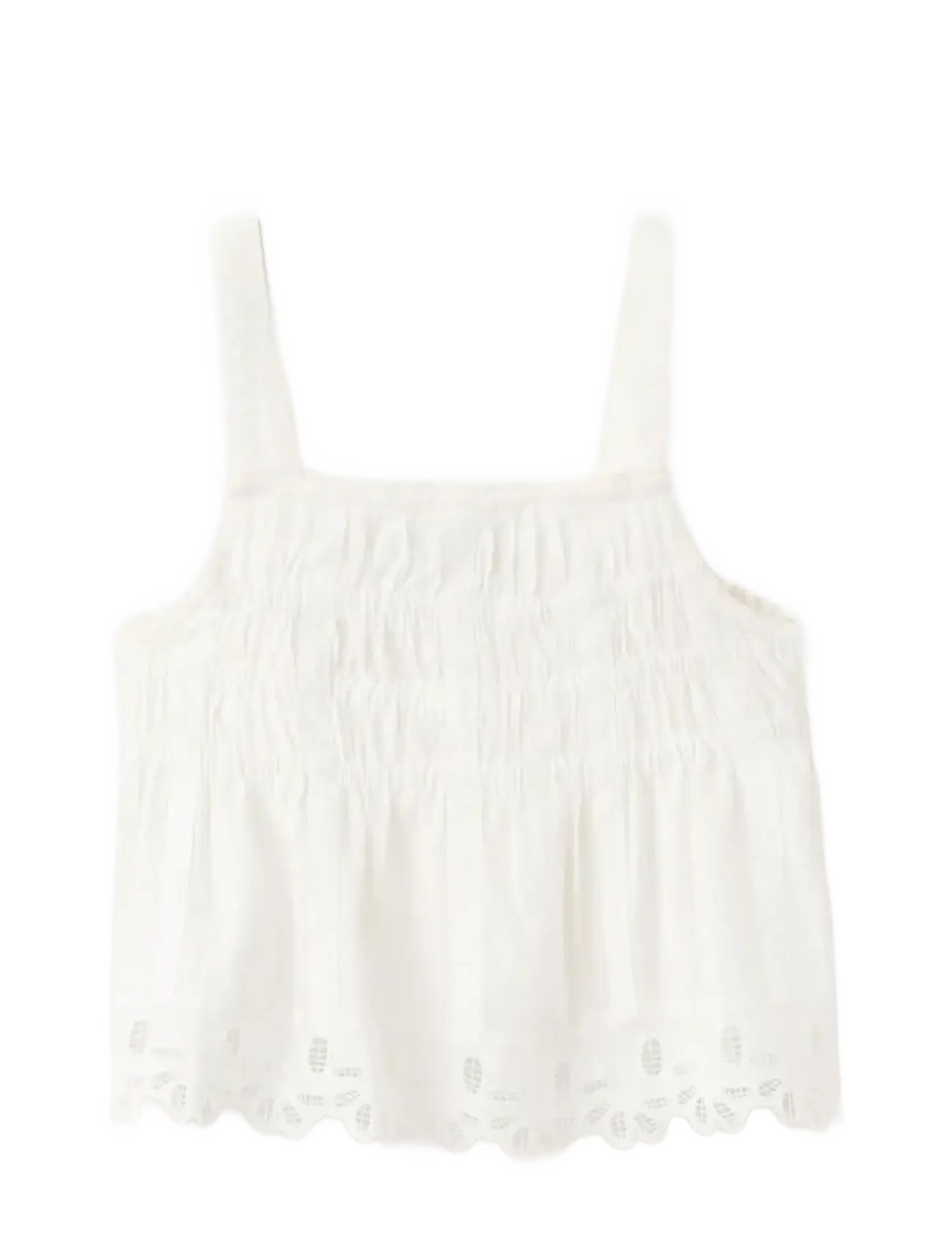 Mango Embroidered Details Blouse, Børn, Broderet Smock Bluse, Beige, Str: 12