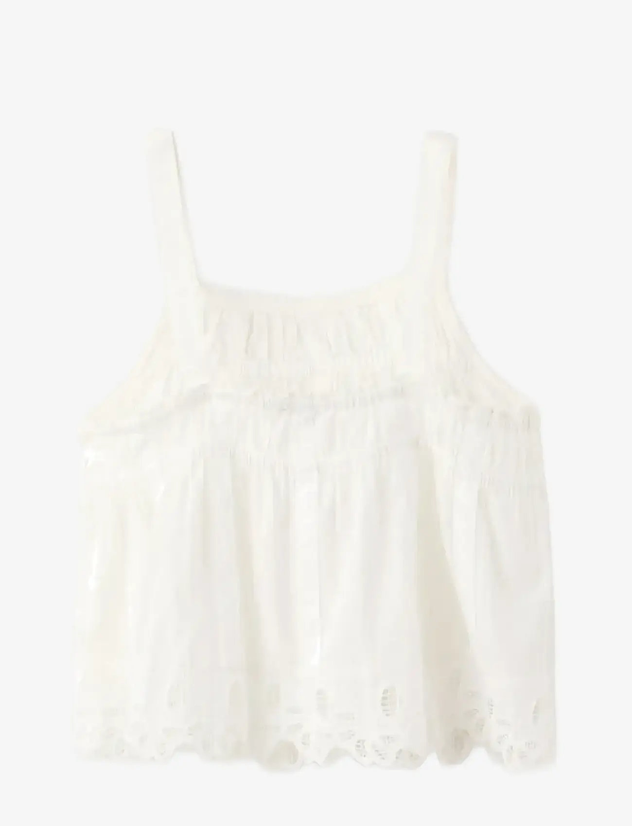 Mango - Embroidered details blouse - bluser & tunikaer - light beige - 1