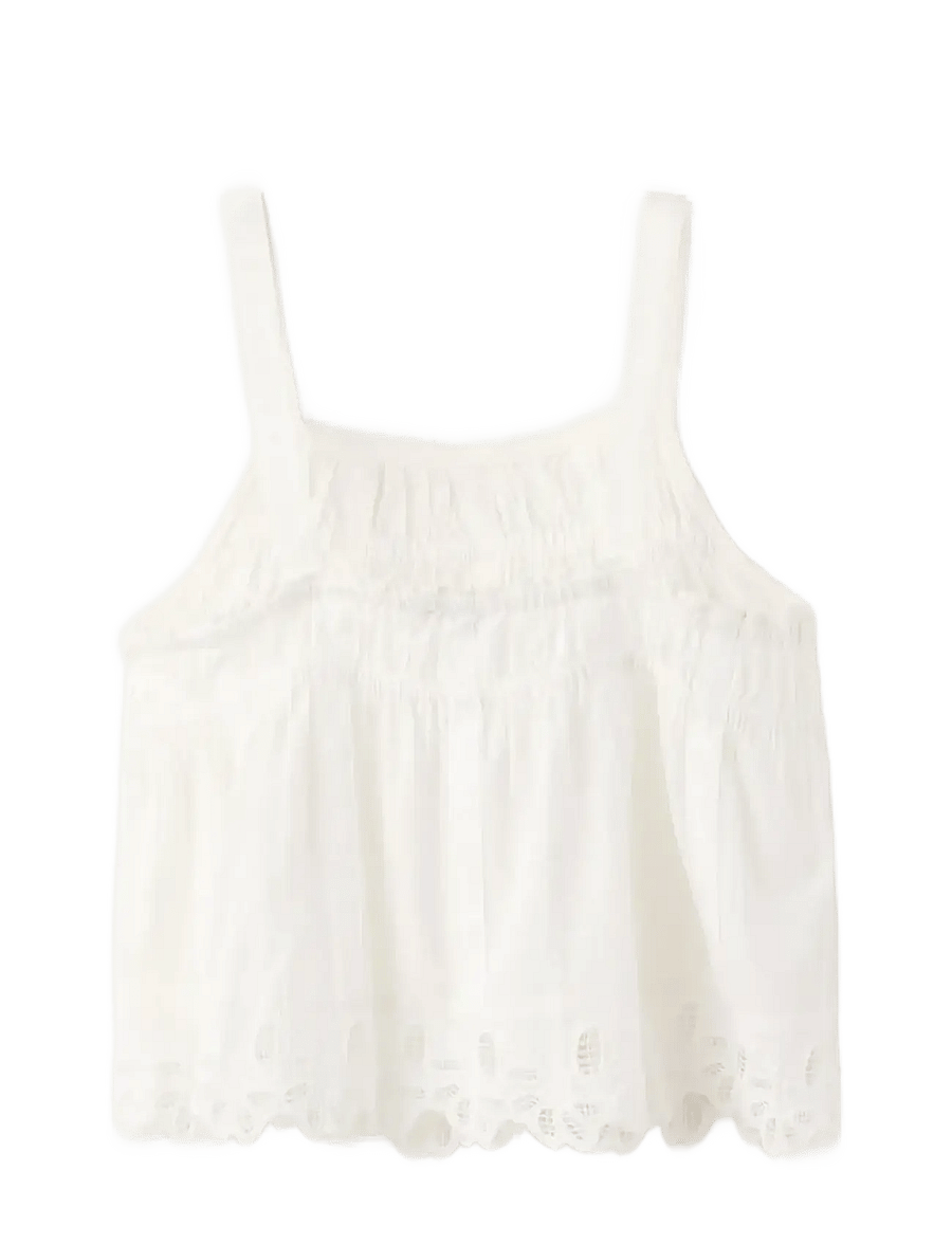 Mango - Embroidered details blouse - blusar & tunikor - light beige - 1