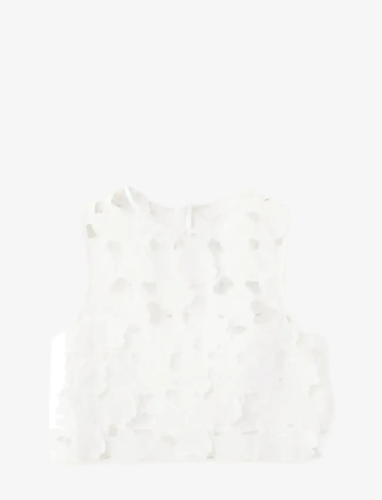 Mango - Embroidered broderie anglaise top - crop tops - natural white - 1