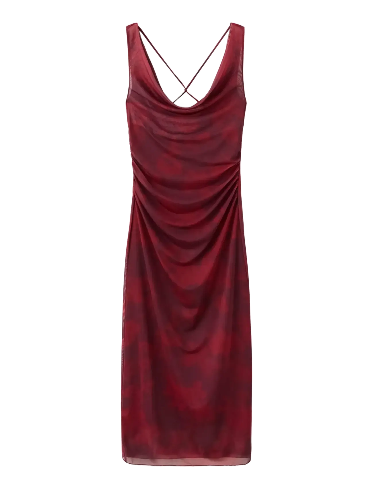 MANGO Draped Fitted Kleid Burgundy - XS - Damen