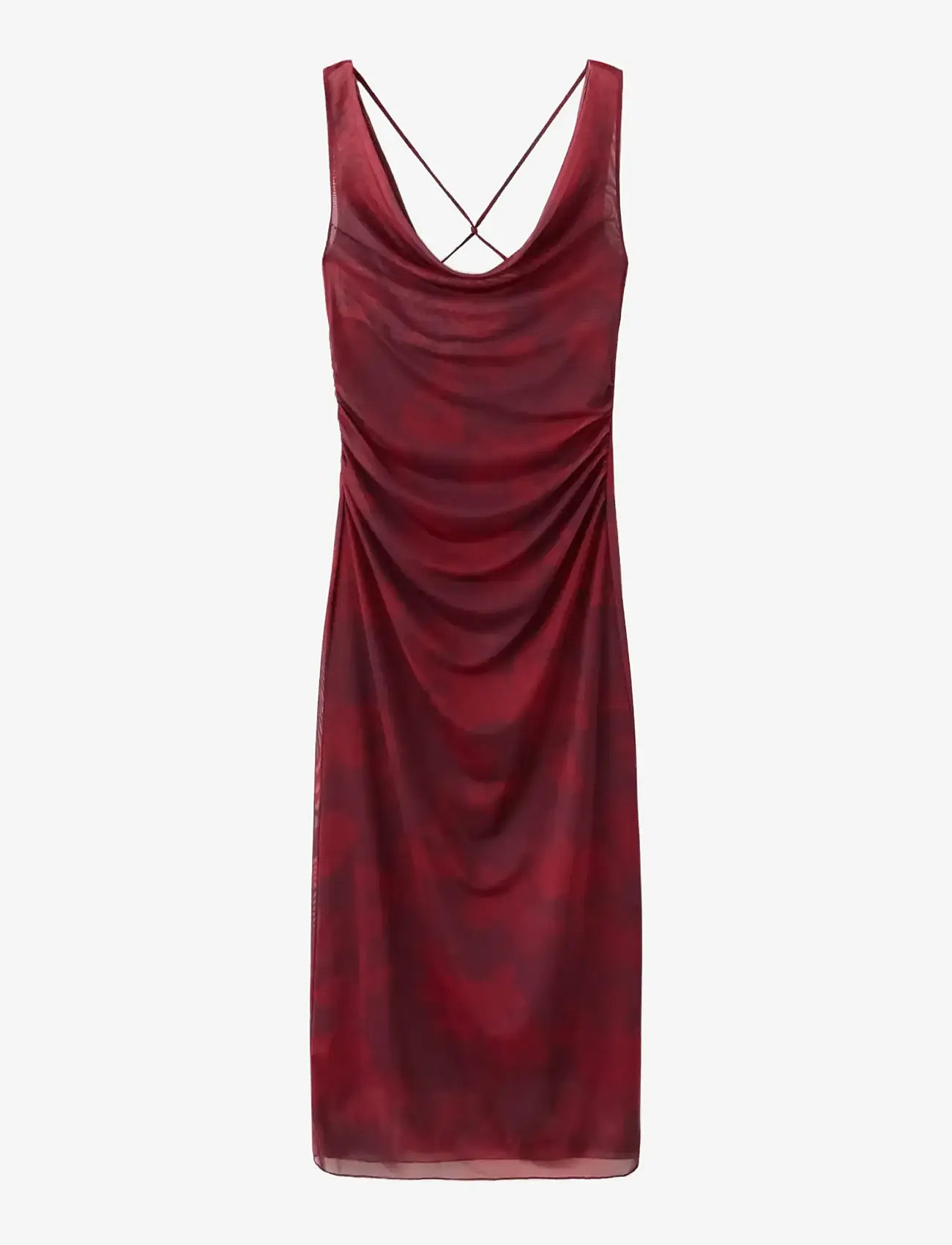 Mango - Draped fitted dress - cocktailkjoler - dark red - 1