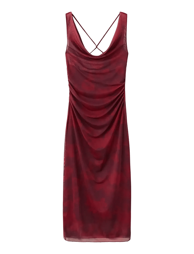 Mango - Draped fitted dress - cocktailkjoler - dark red - 1