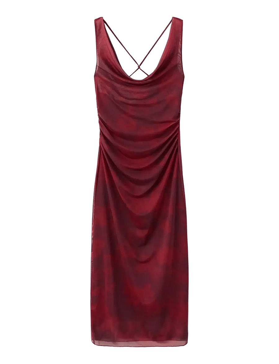 Mango - Draped fitted dress - cocktailklänningar - dark red - 1