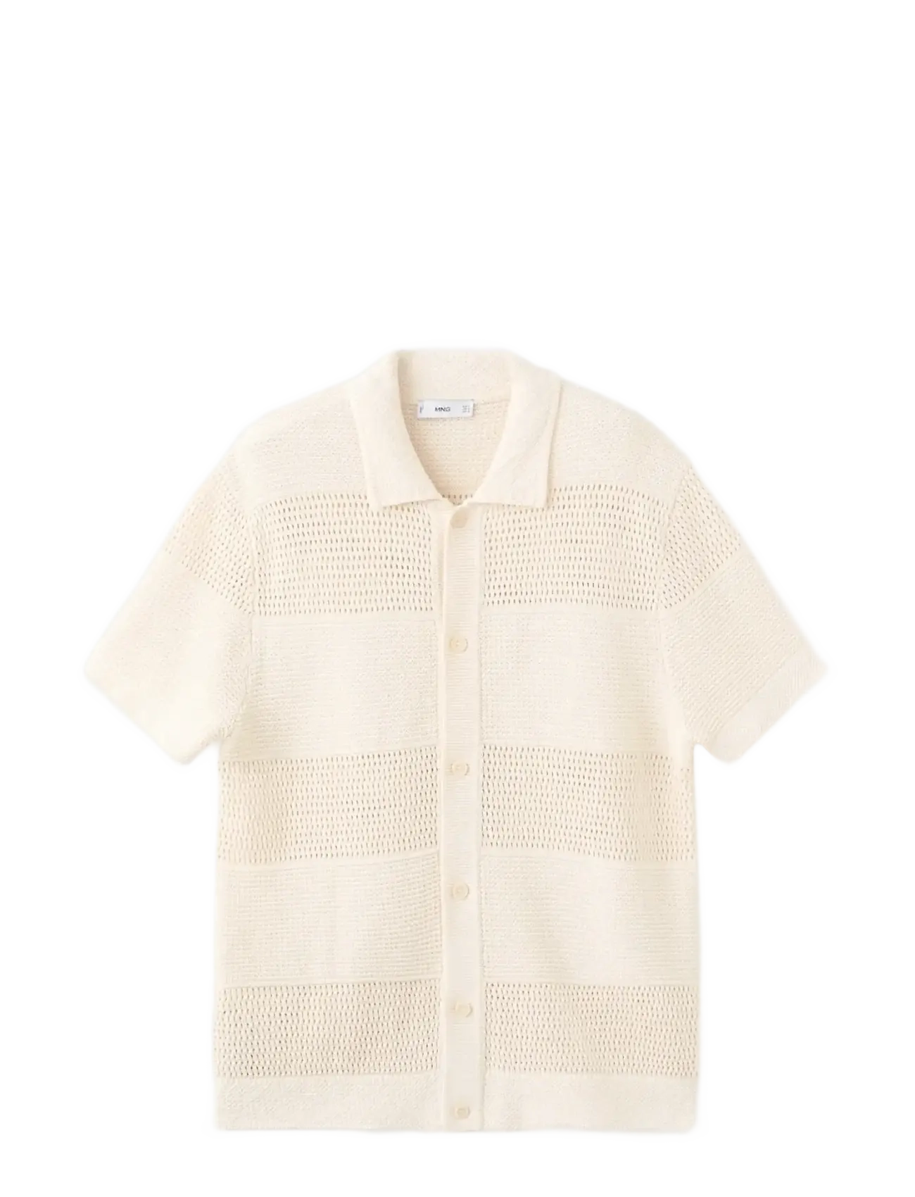 Mango Openwork knitted shirt - Kläder - LIGHT BEIGE / cream
