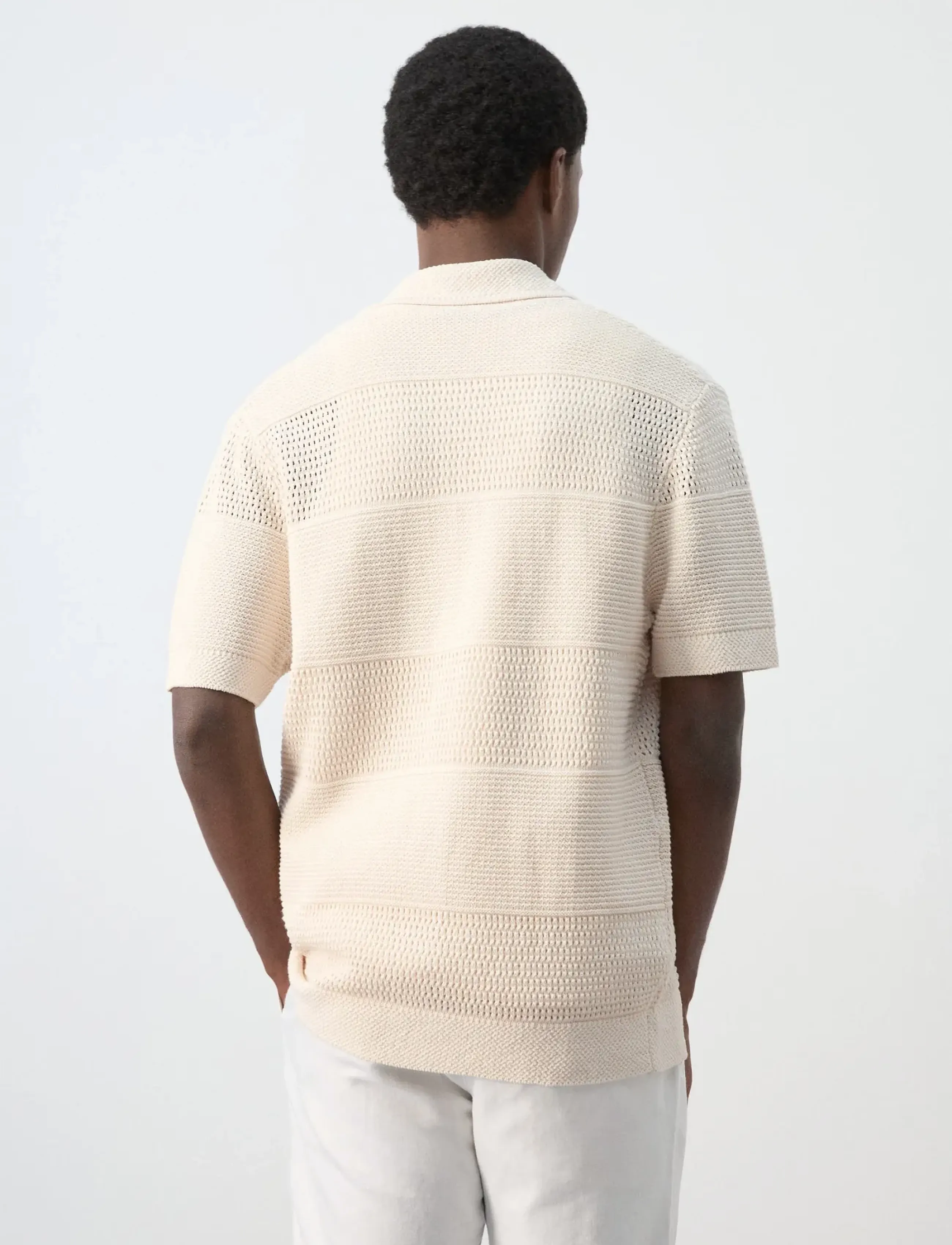 Mango - Openwork knitted shirt - polostrik - light beige - 2