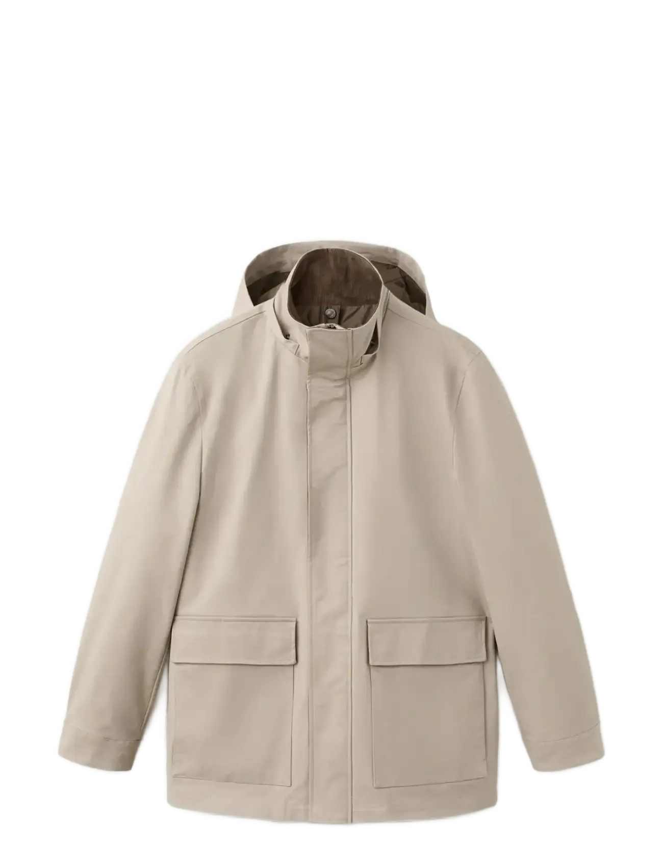 Parka with detachable inner hood - LT PASTEL BROWN