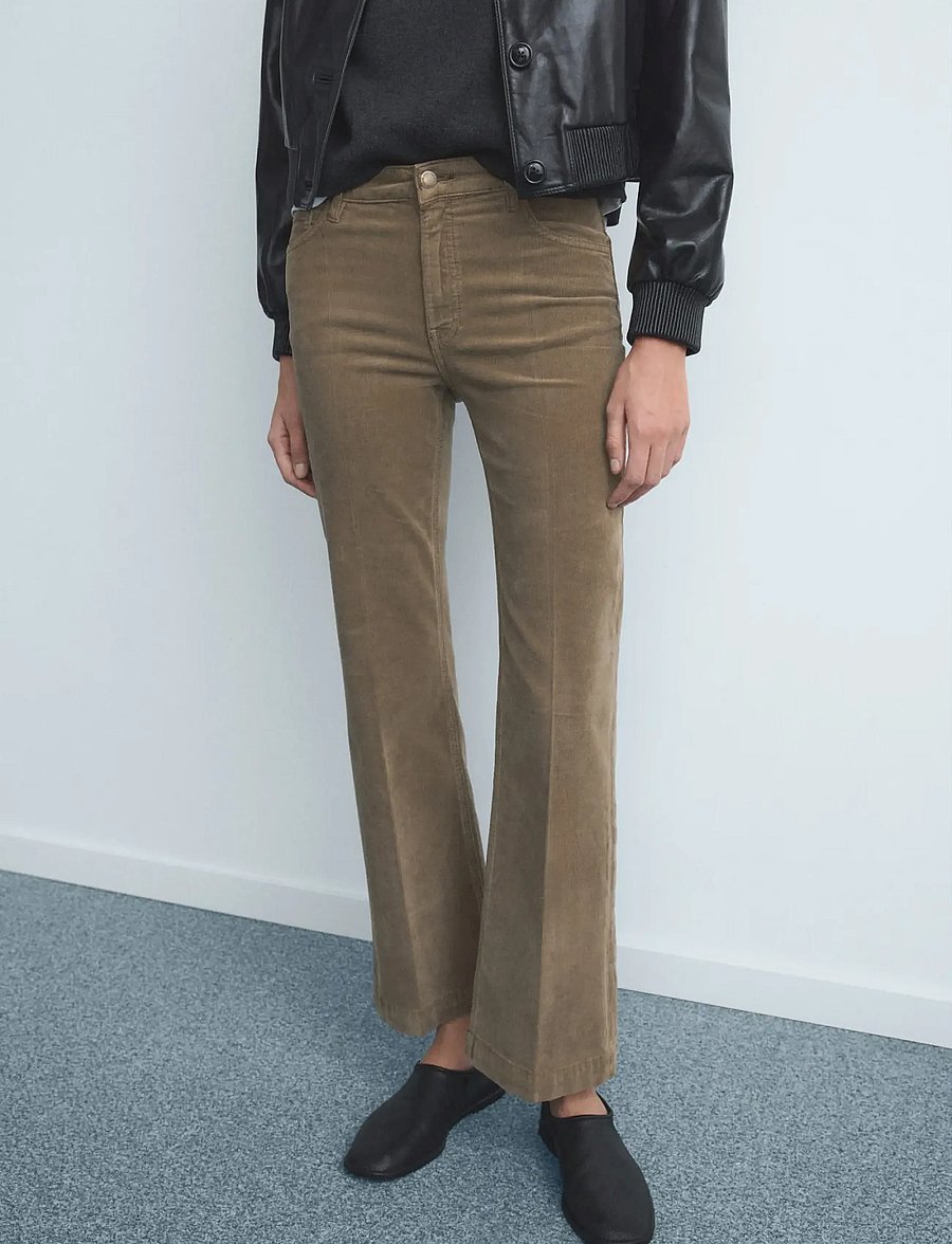 Mango - Corduroy flared jeans - flare bukser - medium brown - 0