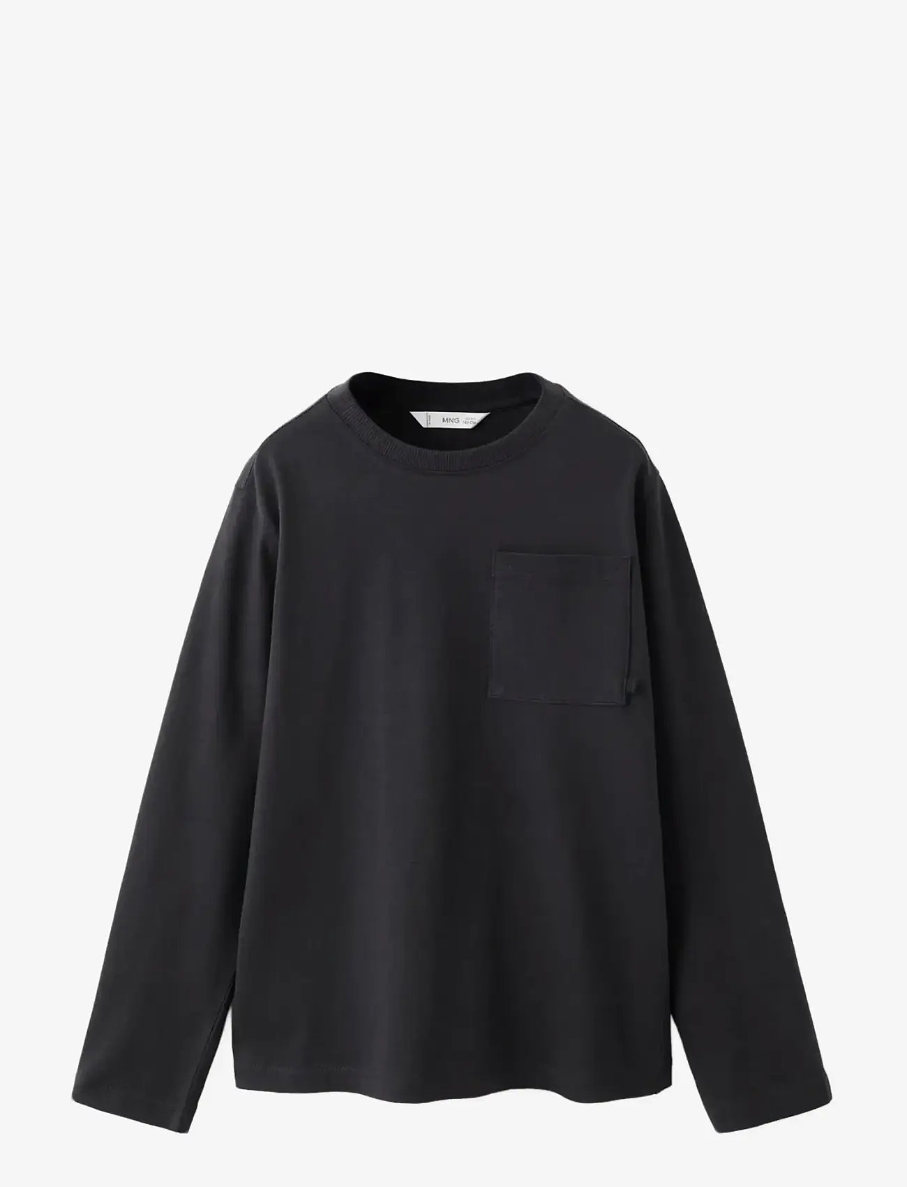 Mango - Long-sleeved t-shirt with pocket - langärmelig - black - 0