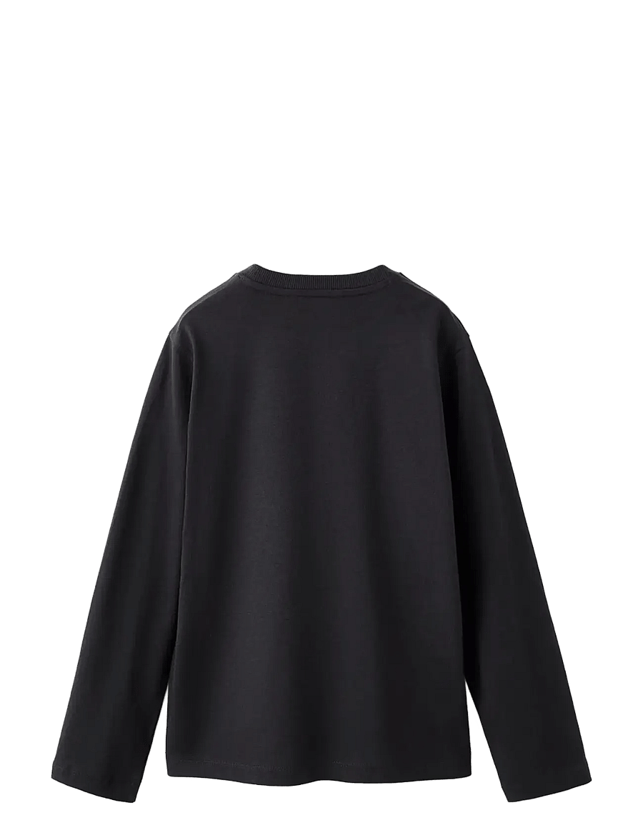 Mango - Long-sleeved t-shirt with pocket - långärmade t-shirts - black - 1
