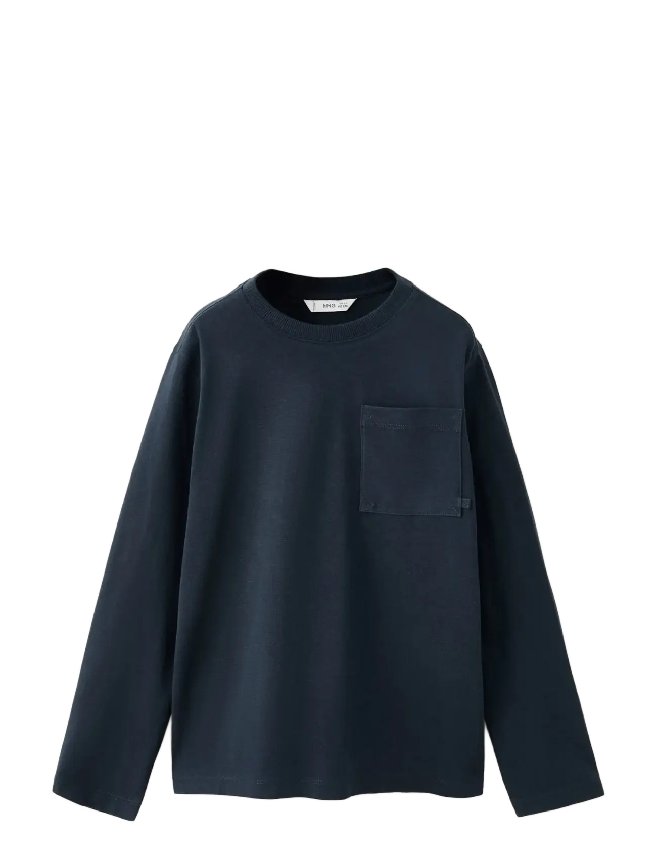 MANGO Langärmelig T-Shirt With Pocket Navy - 7-8 - Kinder