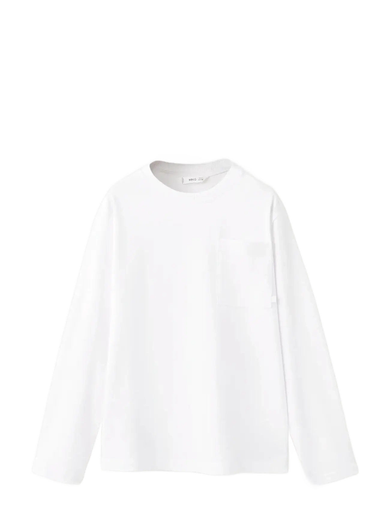 MANGO Langärmelig T-Shirt With Pocket Weiß - 7-8 - Kinder