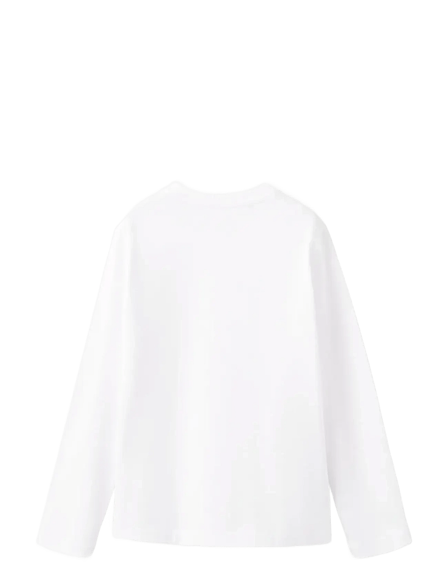 Mango - Long-sleeved t-shirt with pocket - långärmade t-shirts - white - 1