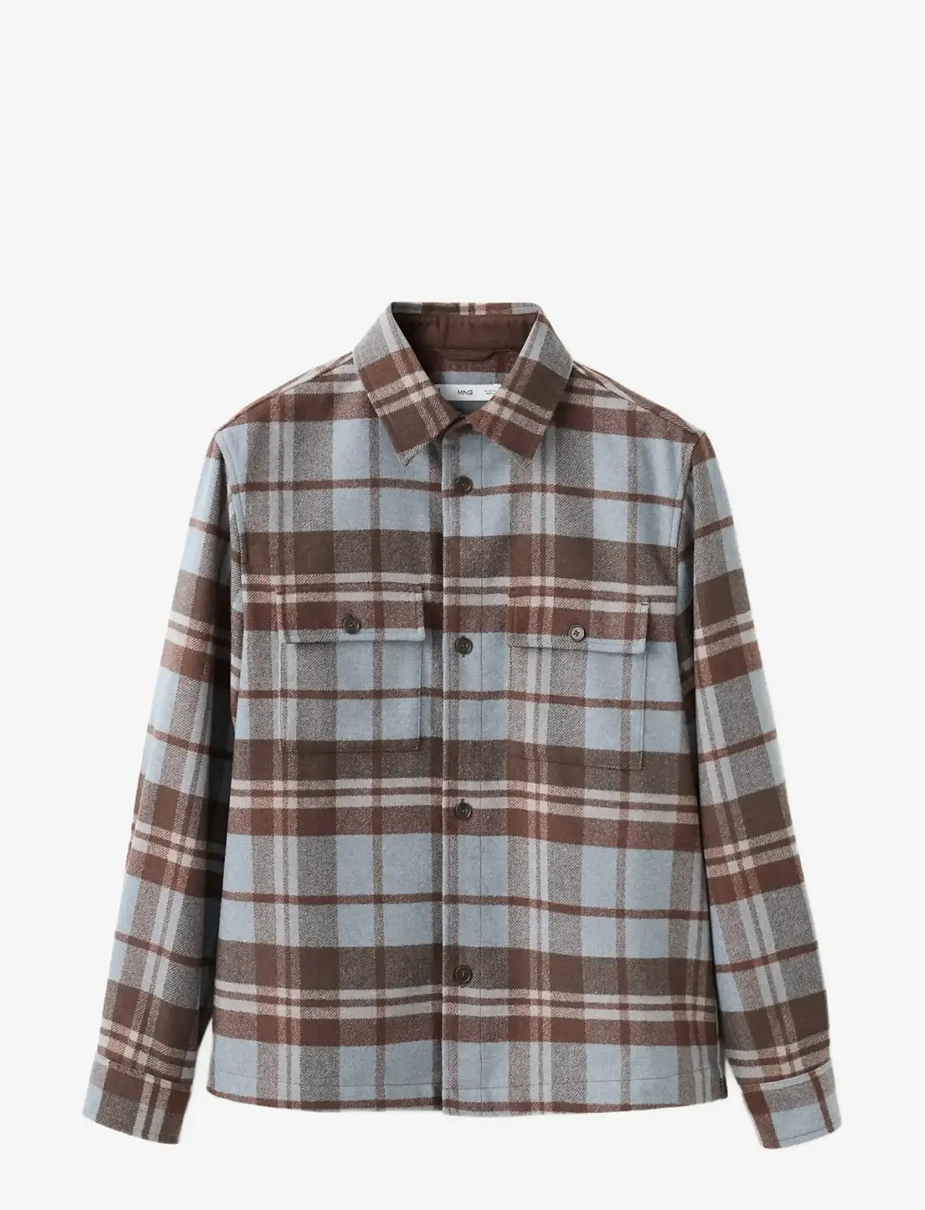 Mango - Check overshirt with pockets - ternede skjorter - dark blue - 1