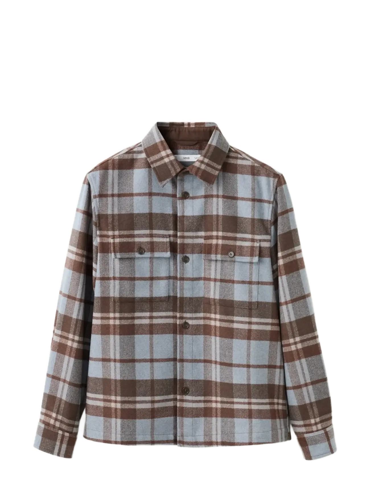 Mango Check overshirt with pockets - Mango - DARK BLUE / multi