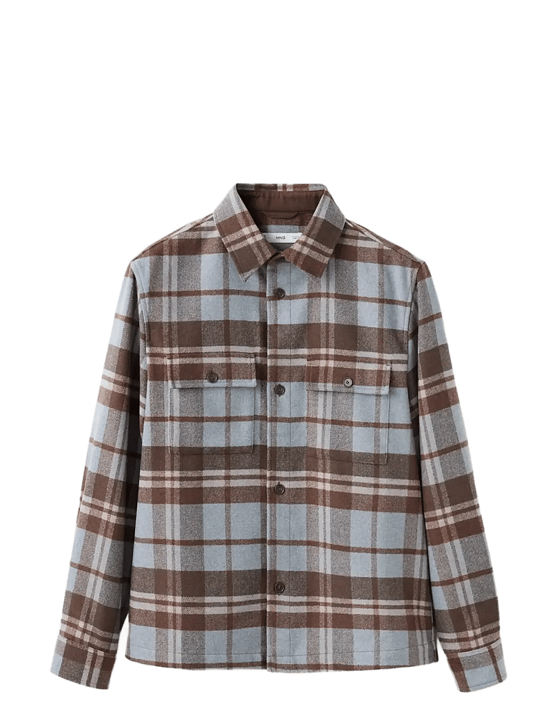 Mango - Check overshirt with pockets - karierte hemden - dark blue - 1