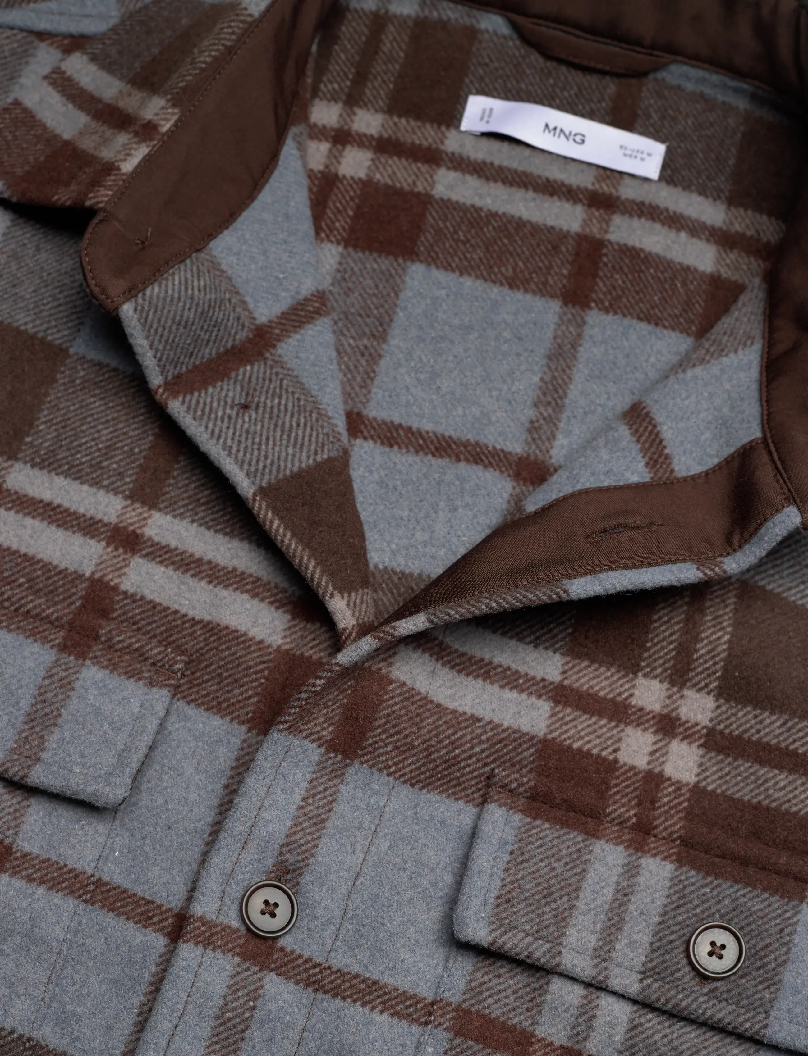 Mango - Check overshirt with pockets - flanellskjorter - dark blue - 4