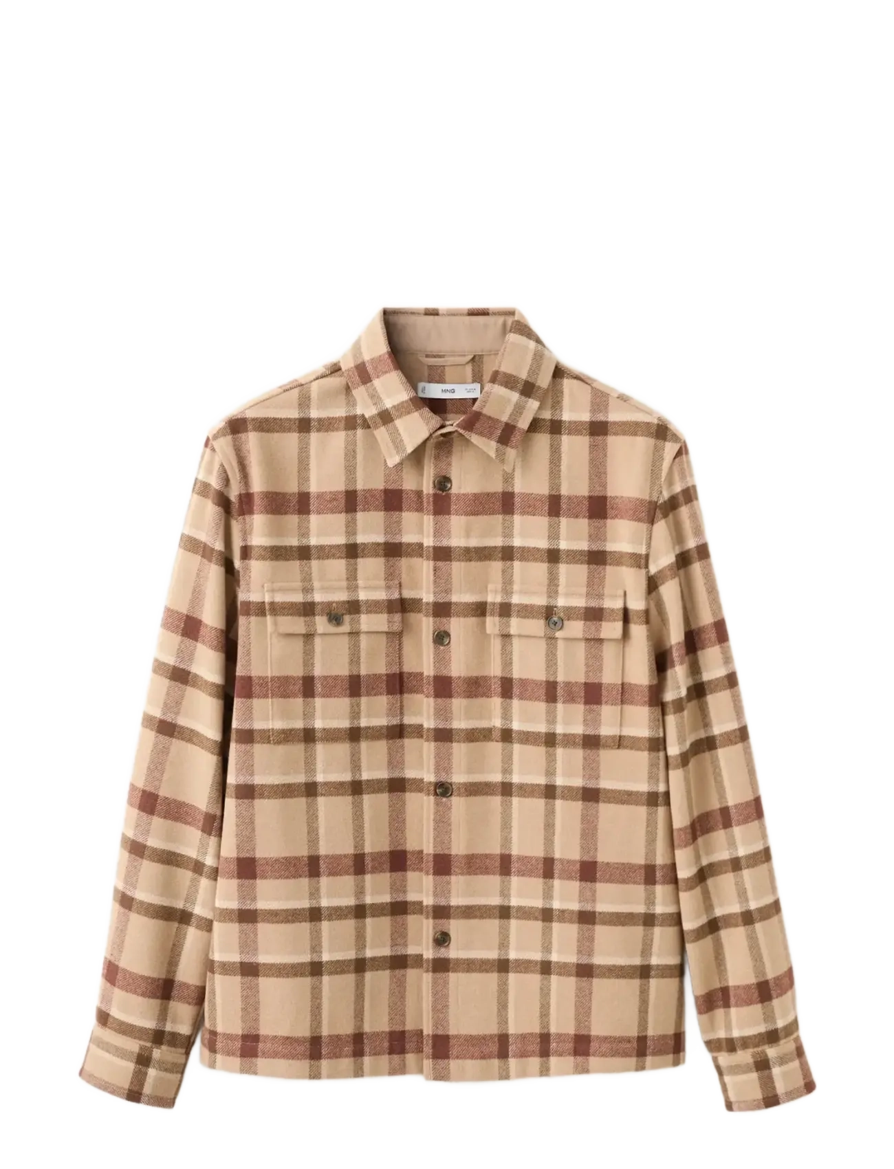 Mango Check overshirt with pockets - Mango - MEDIUM BROWN / brown
