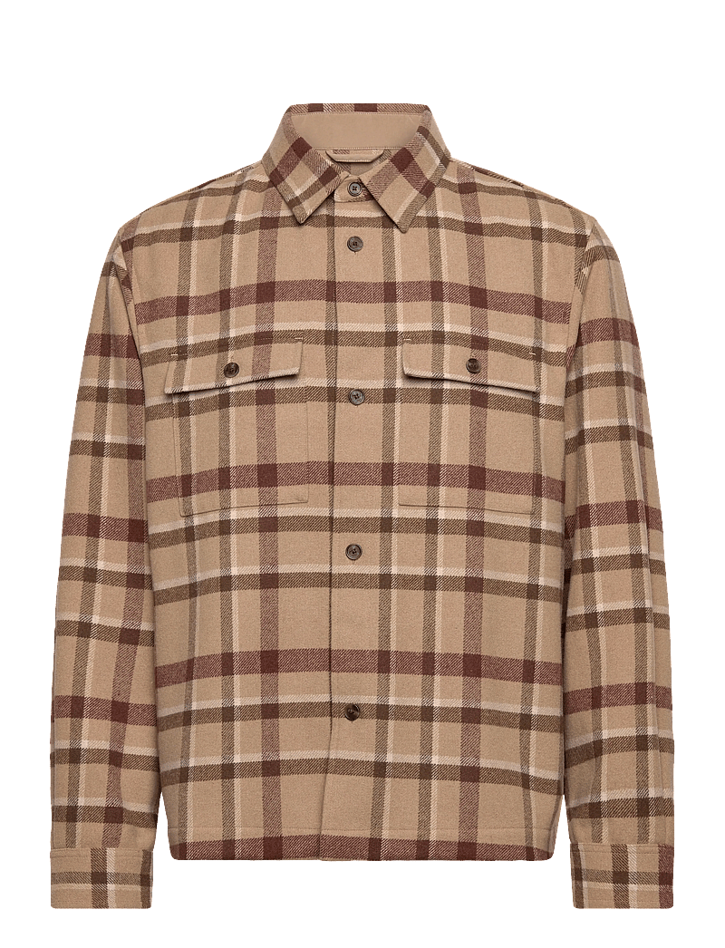 Mango - Check overshirt with pockets - flanell-hemden - medium brown - 1