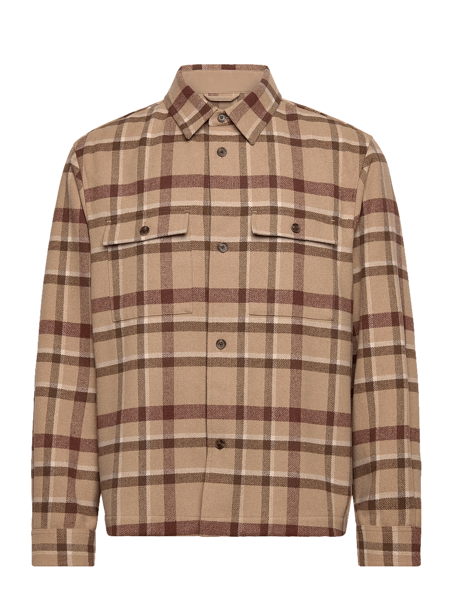 Mango - Check overshirt with pockets - flanell-hemden - medium brown - 1