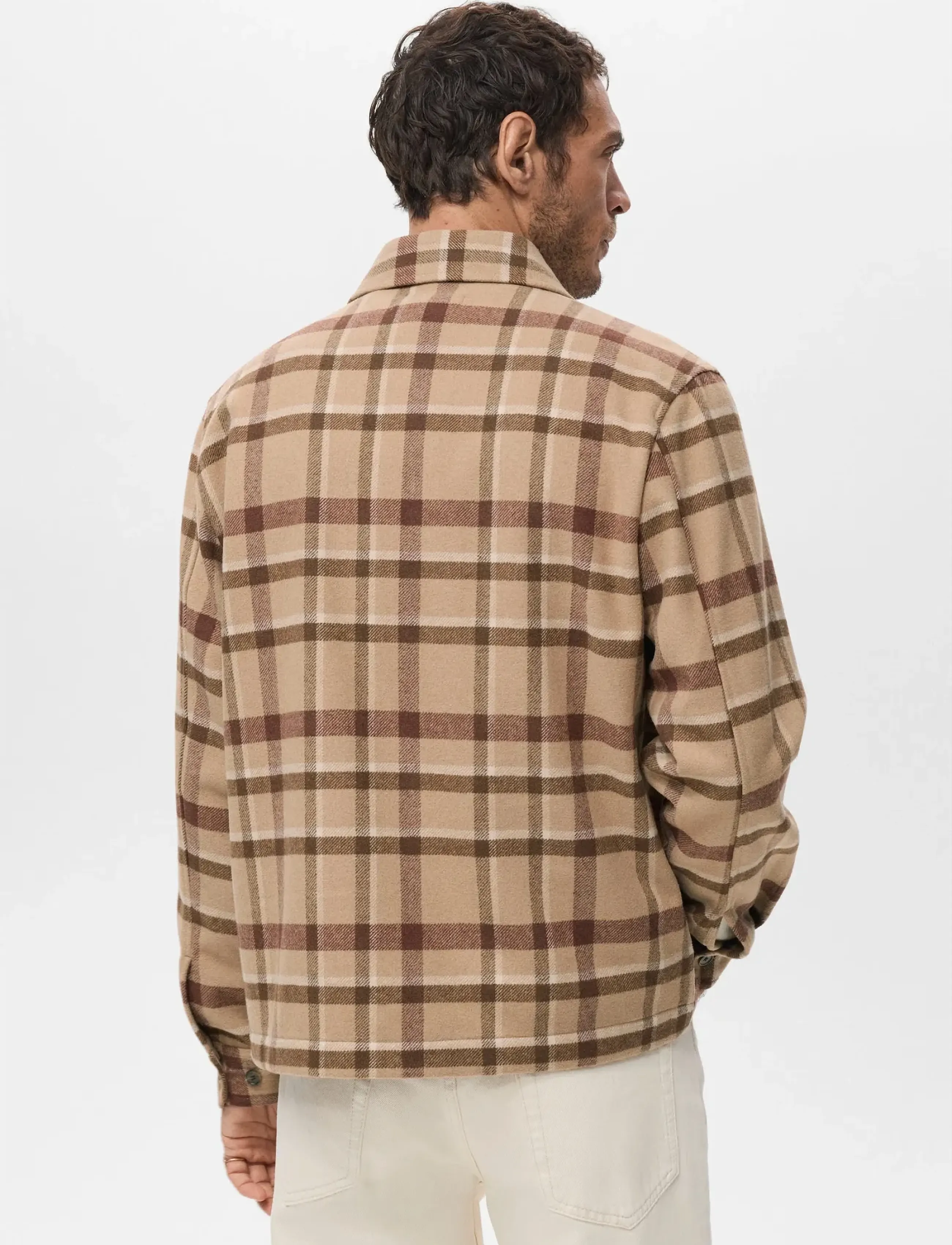 Mango - Check overshirt with pockets - casual hemden - medium brown - 3