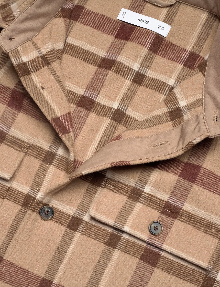 Mango - Check overshirt with pockets - flanell-hemden - medium brown - 4