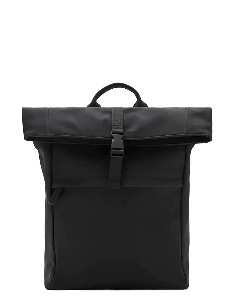 Mango - Rubberized backpack with flap closure - shoppa efter tillfälle - black - 0