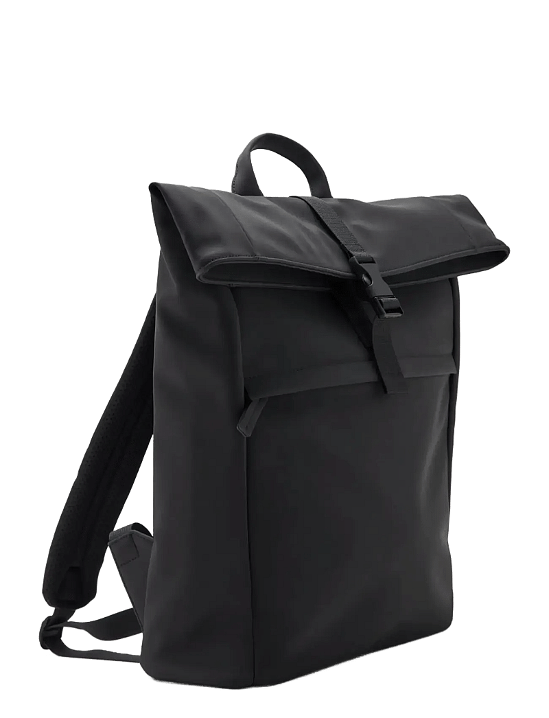 Mango - Rubberized backpack with flap closure - shoppa efter tillfälle - black - 1
