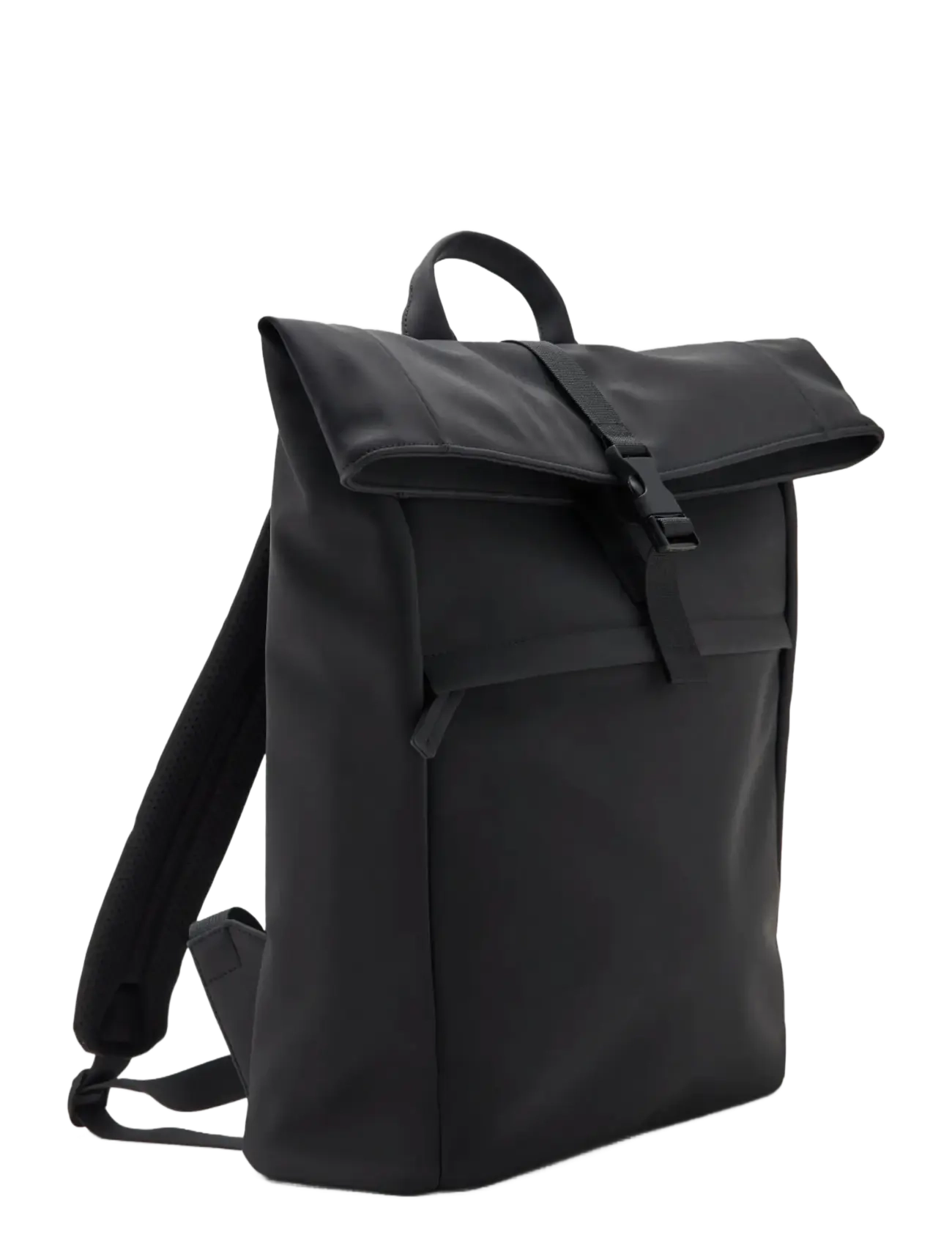 Mango - Rubberized backpack with flap closure - rucksäcke - black - 1