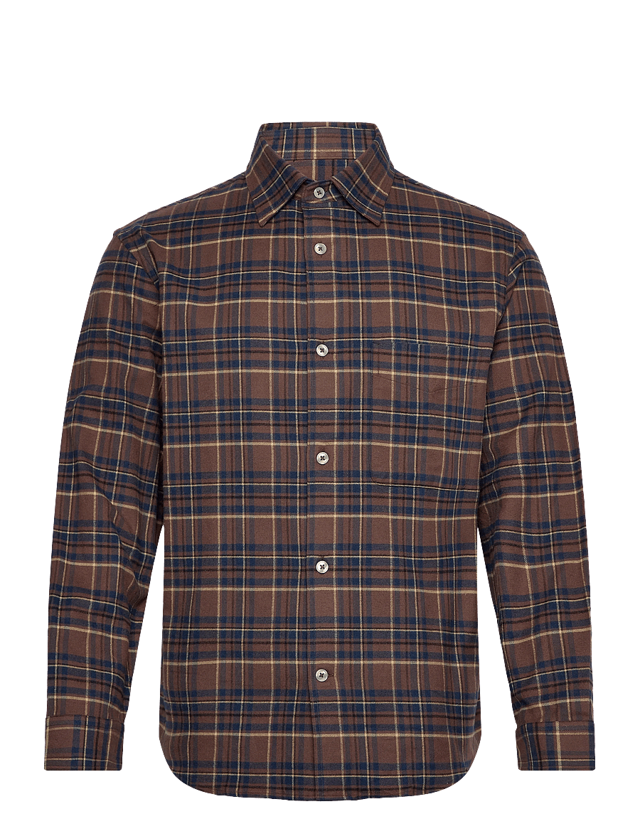 Mango - 100% cotton flannel checkered shirt - ternede skjorter - medium brown - 1