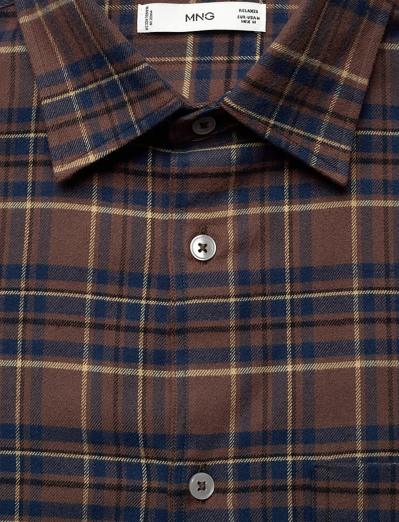 Mango - 100% cotton flannel checkered shirt - flanell-hemden - medium brown - 3