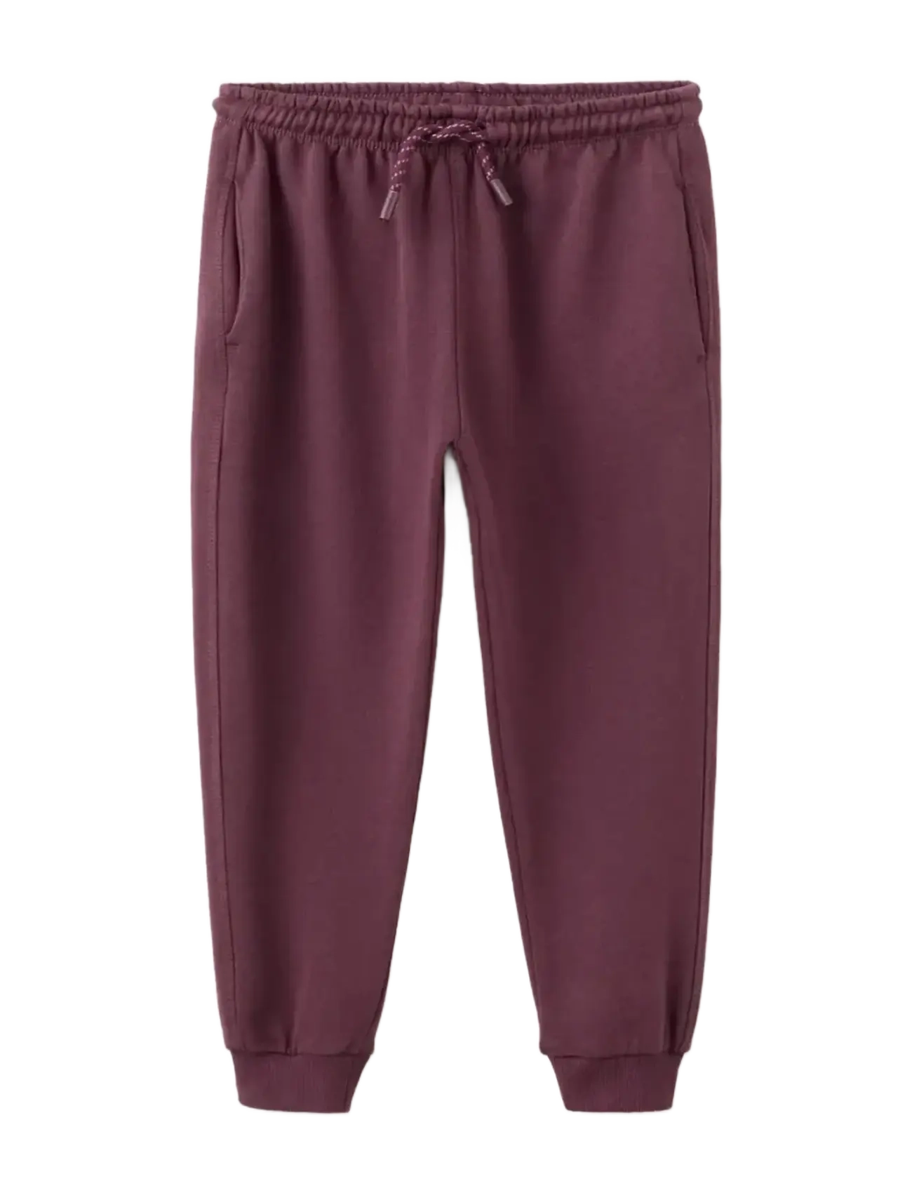 Mango Cotton Jogger-Style Trousers, Børn, Snøre Joggingbukser, Bordeaux, Str: 2-3