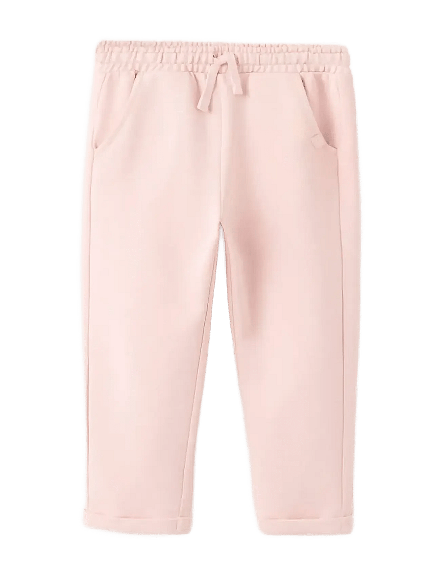 Mango - Cotton drawstring joggers - mjukisbyxor - pink - 0