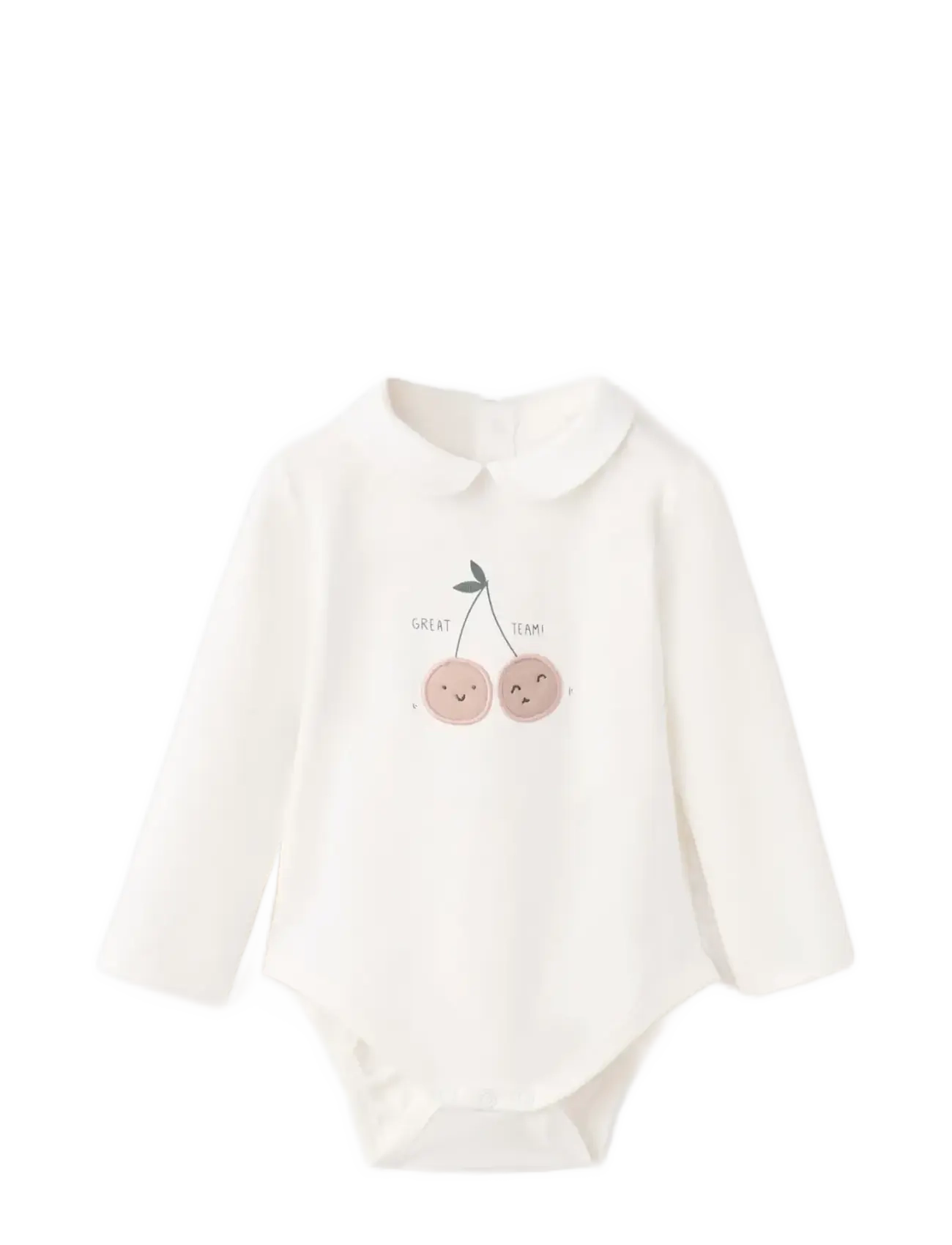 Mango Printed Cotton Body, 1-3M, White, Bodys > Langærmede, Børn